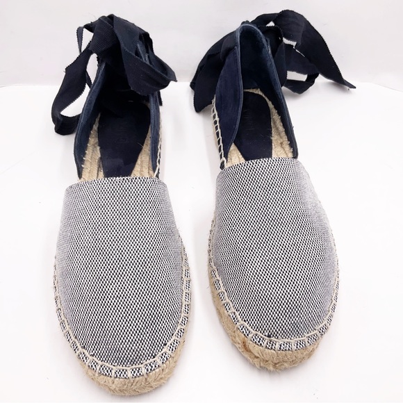 Vince Shoes - {Vince} Canvas & Suede Espadrilles Ankle Tie Navy
